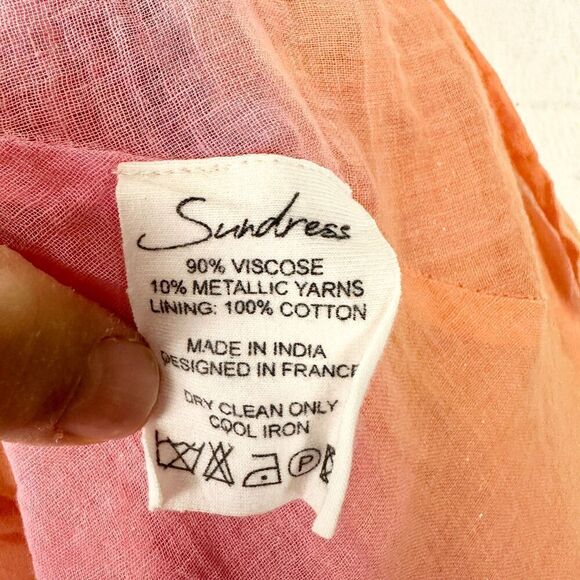 Revolve SUNDRESS Aline Dress Marabella Tie & Dye Size M/L Metallic Hi Low - Picture 12 of 12